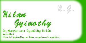 milan gyimothy business card